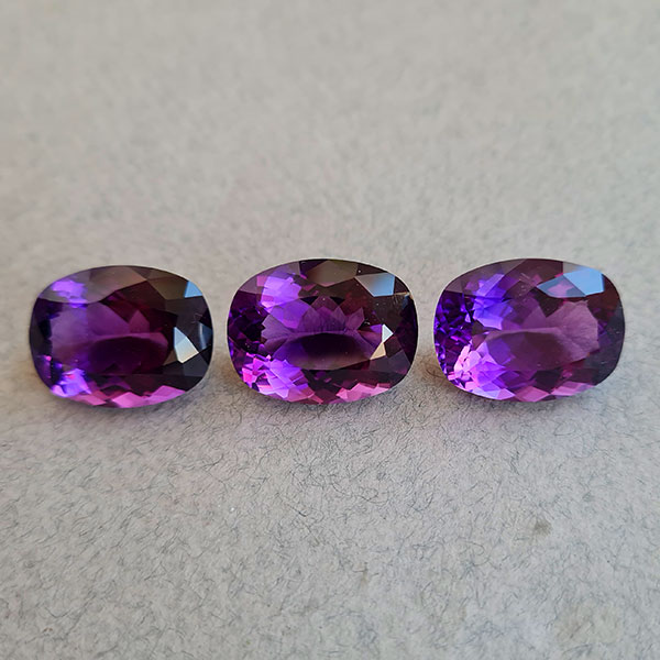 Уругвайские аметисты 62.33ct 3 шт