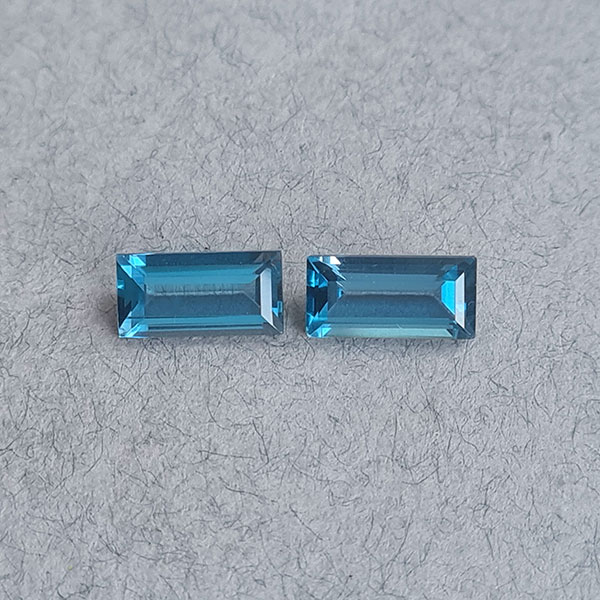 Топаз London Blue 4.15ct пара
