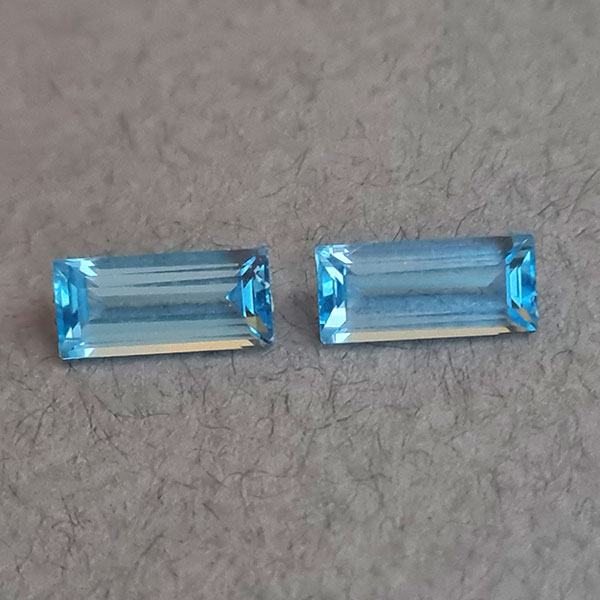 Топазы Swiss Blue 4.05ct пара